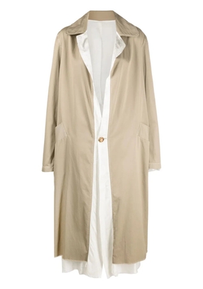 Edward Cuming layered single-breasted coat - Neutrals
