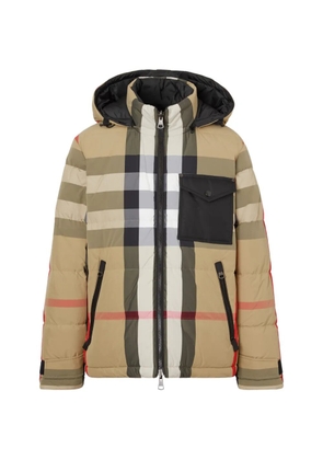 Burberry Reversible check puffer jacket - Neutrals