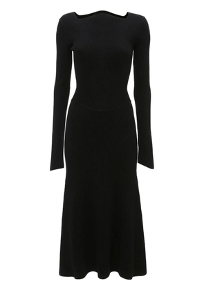 Victoria Beckham ribbed stretch-wool midi dress - Black