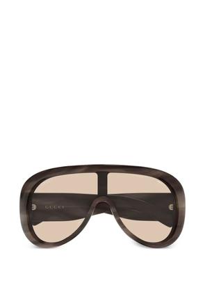 Gucci Eyewear oversized pilot sunglasses - Brown