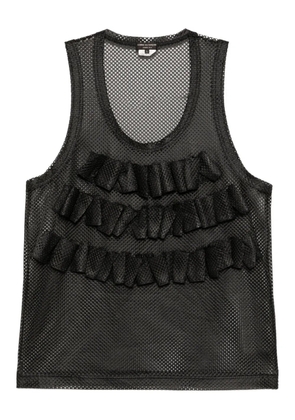 Comme des Garçons Homme Plus mesh raffled vest - Black