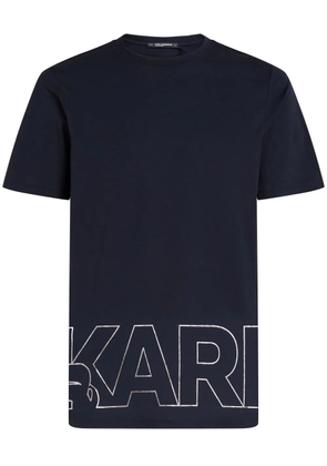 Karl Lagerfeld metallic logo-print T-shirt - Blue