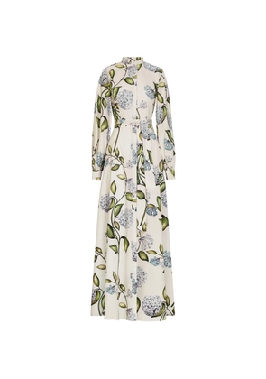 Oscar de la Renta flower-print maxi dress - White