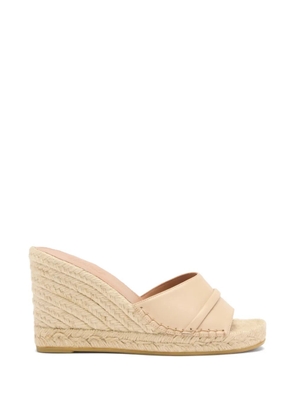 Malone Souliers leather wedge espadrilles - Neutrals