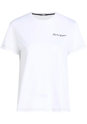 Karl Lagerfeld Karl Signature crew-neck cotton T-shirt - White