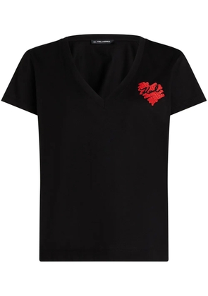Karl Lagerfeld K/Heart cotton T-shirt - Black