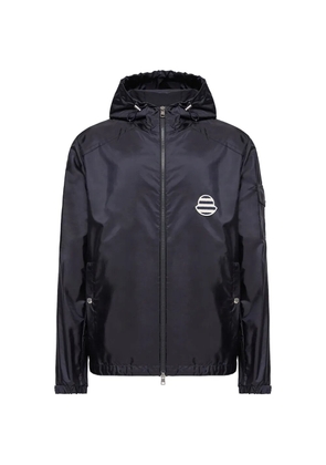 Moncler logo-patch hooded jacket - Blue