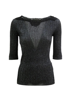 Valentino Garavani lace ribbed top - Black