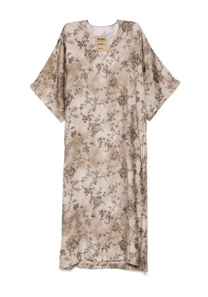 Uma Wang floral midi dress - Brown