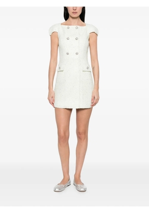 Self-Portrait bouclé mini dress - Green