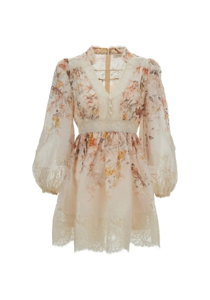 ZIMMERMANN Luna lace mini dress - Neutrals