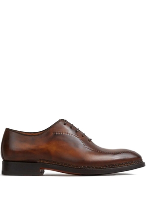 Bontoni Stitching leather shoes - Brown