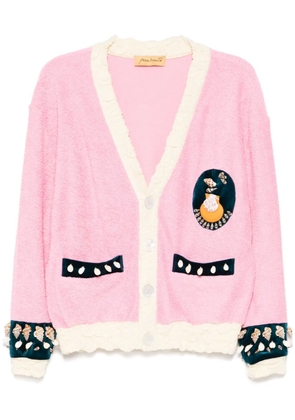 PENULTIMATE shell-embroidery peacock cardigan - Pink