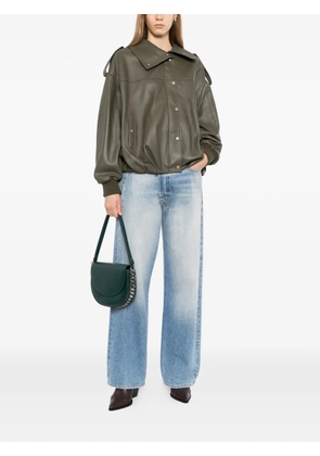 Halfboy buttoned leather jacket - Green