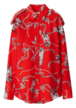Burberry Knight Hardware silk shirt - Red