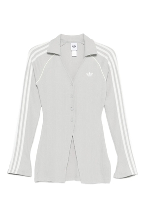 adidas stripe-detail button-up shirt - Grey