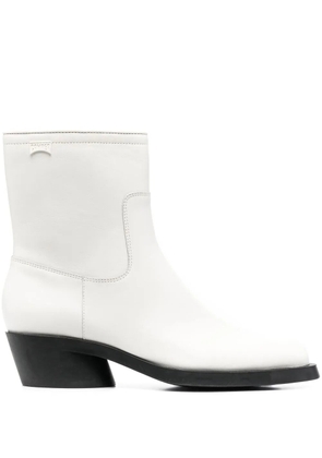 Camper Upright 60mm ankle boots - White
