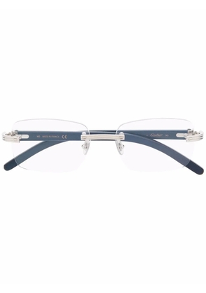Cartier Eyewear rimless square-frame glasses - Blue