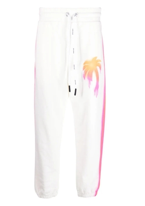 Palm Angels Sprayed Palm cotton track pants - White