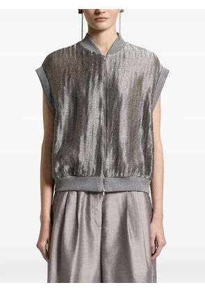 Peserico zip-up sleeveless bomber jacket - Silver