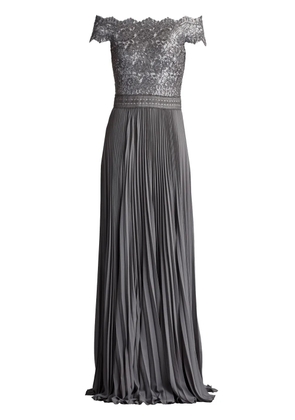 Tadashi Shoji lace bodice maxi dress - Silver