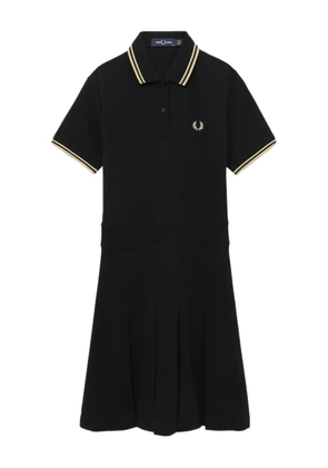 Fred Perry pleated polo mini day dress - Black