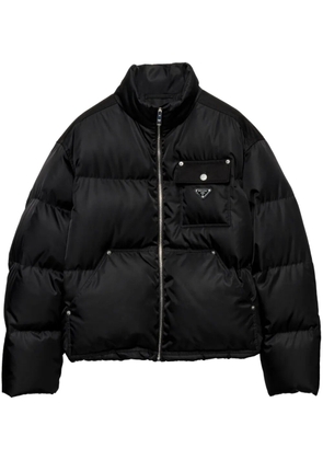 Prada cropped triangle-logo padded jacket - Black