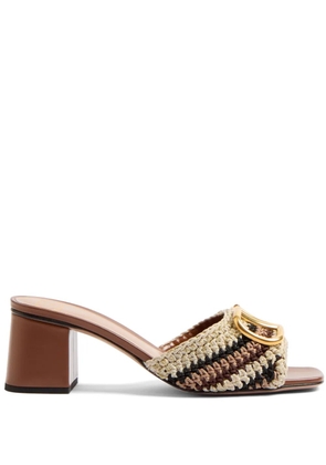 Valentino Garavani vlogo signature embroidered sandals - Neutrals