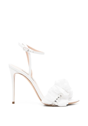 Casadei ruffled embellished sandals - White