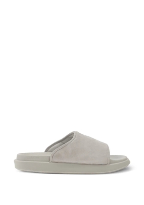 Y-3 logo-detail suede slides - Grey