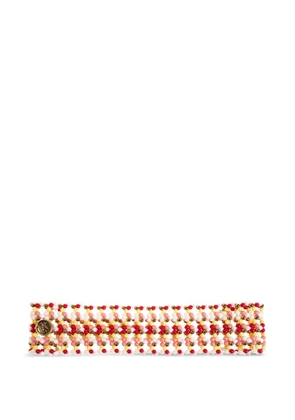 ETRO beaded logo-plaque head band - Red