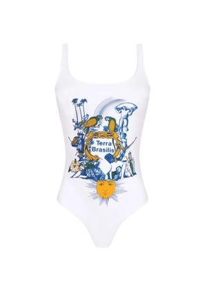 Amir Slama graphic swimsuit - White