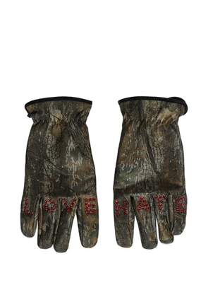 Paly camouflage leather gloves - Green
