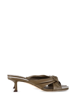 Jimmy Choo Pre-Owned Avenue knotted leather sandals - Green