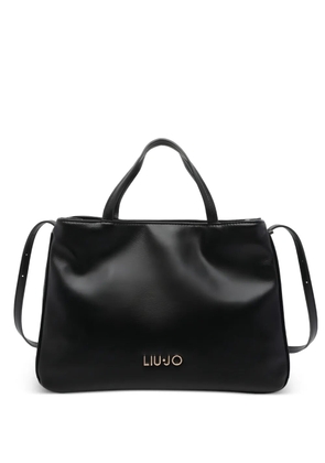 LIU JO logo detail leather tote bag - Black