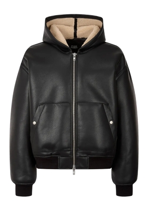 TOMBOY hooded faux leather jacket - Black