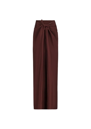 Stephan Janson knotted detail long skirt - Brown