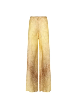 Roberto Cavalli serpentine-print palazzo pants - Gold