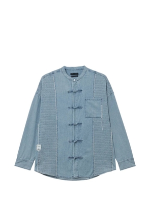 FIVE CM mandarin-collar pocket shirt - Blue