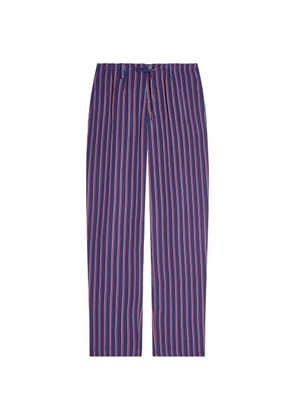 DRIES VAN NOTEN striped straight-leg trousers - Blue