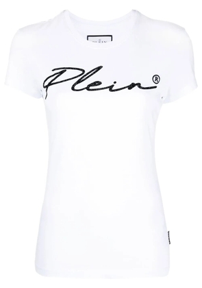 Philipp Plein logo-print embellished T-shirt - White