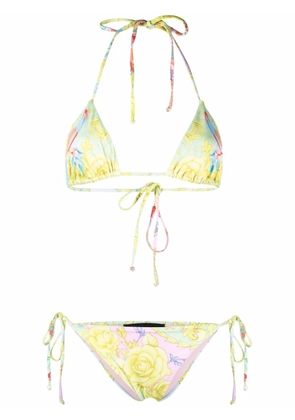 Philipp Plein Baroque-print bikini - Yellow