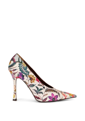 Roberto Cavalli Florentine floral-print pumps - Neutrals