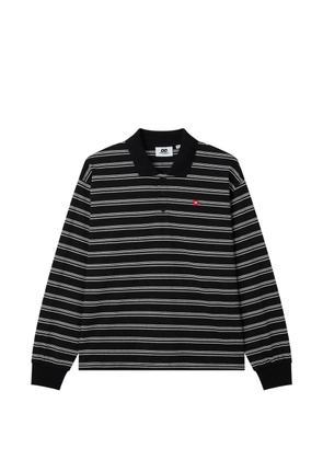 CHOCOOLATE striped long-sleeves polo top - Black