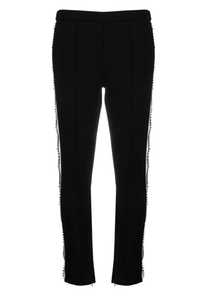 Philipp Plein crystal-embellished cropped track trousers - Black