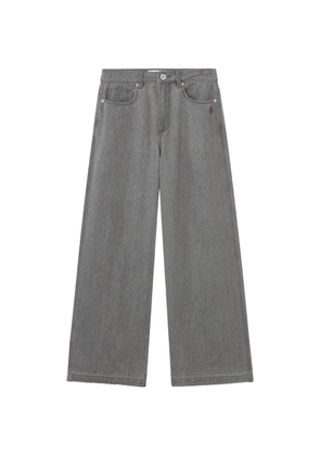 CHOCOOLATE logo-patch five-pocket jeans - Grey