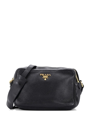 Prada Pre-Owned Double Zip Camera Bag Vitello Daino crossbody bag - Black