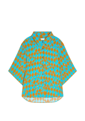 DRIES VAN NOTEN diamond-print shirt - Blue