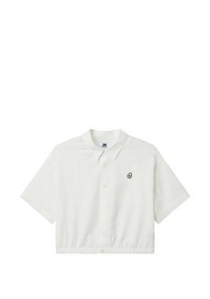 CHOCOOLATE embroidered-detail cropped polo shirt - White
