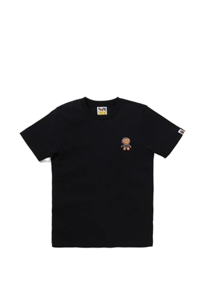 A BATHING APE® monkey-embroidered T-shirt - Black